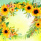 Kate Aquarelle Circulaire florale Tournesols Anniversaire Toile de fond conçue par Mini MakeBelieve - Kate Backdrop FR