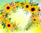 Kate Aquarelle Circulaire florale Tournesols Anniversaire Toile de fond conçue par Mini MakeBelieve - Kate Backdrop FR