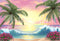 Kate Plage Détente avec Poupées Toile de fond conçu par Ashley Paul - Kate Backdrop FR