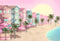 Kate Poupées Plage Maison côtière Toile de fond conçu par Ashley Paul - Kate Backdrop FR