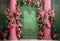 Kate Maison de poupée Fleurs Mur Vert Toile de fond conçu par Ashley Paul - Kate Backdrop FR