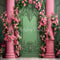 Kate Maison de poupée Fleurs Mur Vert Toile de fond conçu par Ashley Paul - Kate Backdrop FR