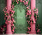 Kate Maison de poupée Fleurs Mur Vert Toile de fond conçu par Ashley Paul - Kate Backdrop FR
