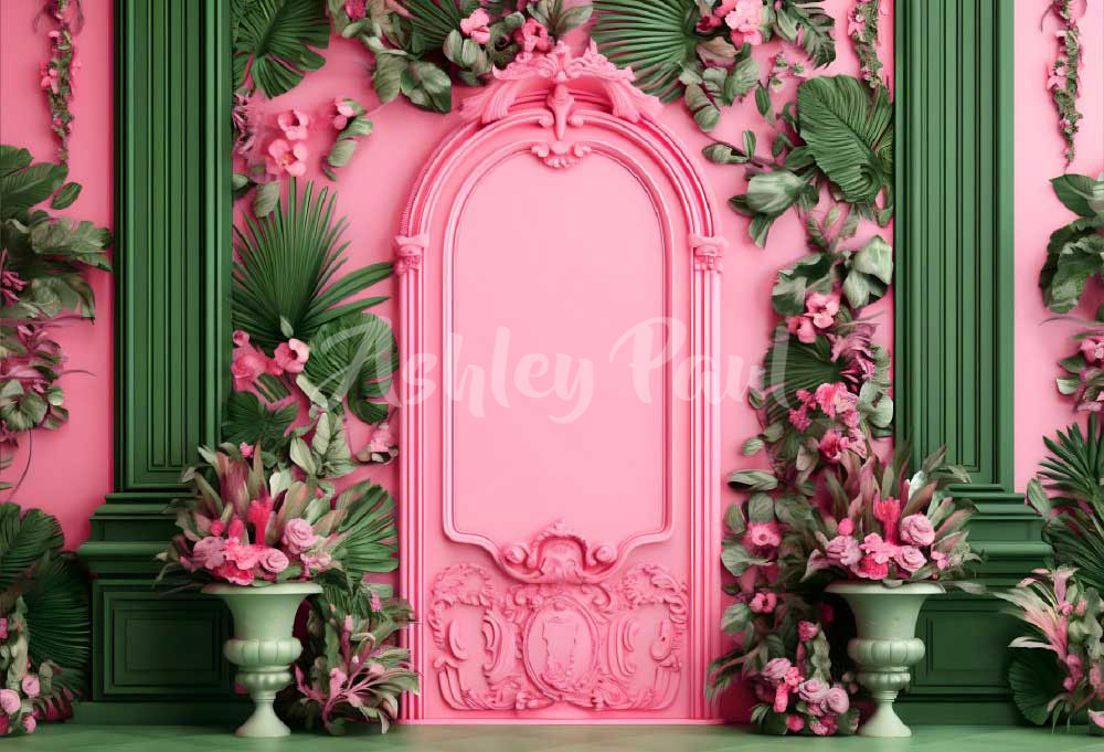 Kate Mur Tropical Plante Poupée Toile de fond conçu par Ashley Paul - Kate Backdrop FR