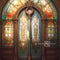 Kate Arqué Vitrail Église Porte Toile de fond conçue par Mandy Ringe - Kate Backdrop FR
