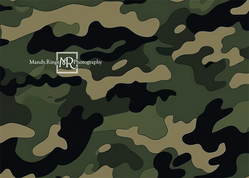 Kate Armée Motif camouflage Toile de fond conçue par Mandy Ringe - Kate Backdrop FR