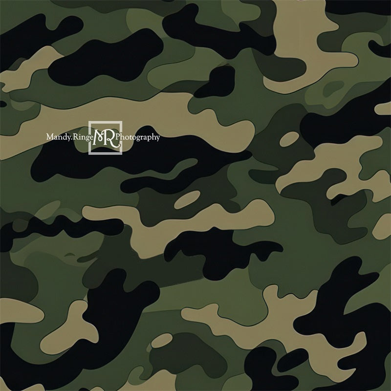 Kate Armée Motif camouflage Toile de fond conçue par Mandy Ringe - Kate Backdrop FR