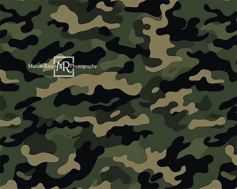 Kate Armée Motif camouflage Toile de fond conçue par Mandy Ringe - Kate Backdrop FR