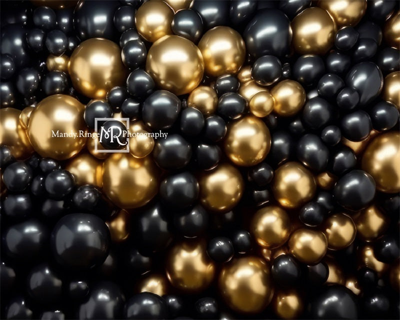 Kate Noir Doré Mur de ballons Toile de fond conçue par Mandy Ringe Photographie