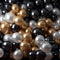 Kate Noir Doré Blanc Mur de ballons Toile de fond conçue par Mandy Ringe - Kate Backdrop FR
