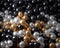 Kate Noir Doré Blanc Mur de ballons Toile de fond conçue par Mandy Ringe - Kate Backdrop FR