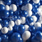 Kate Bleu et Blanc Ballons Mur Toile de fond conçue par Mandy Ringe - Kate Backdrop FR