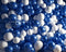Kate Bleu et Blanc Ballons Mur Toile de fond conçue par Mandy Ringe - Kate Backdrop FR