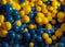 Kate Bleu Jaune Mur de ballons Toile de fond conçue par Mandy Ringe - Kate Backdrop FR