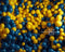 Kate Bleu Jaune Mur de ballons Toile de fond conçue par Mandy Ringe - Kate Backdrop FR
