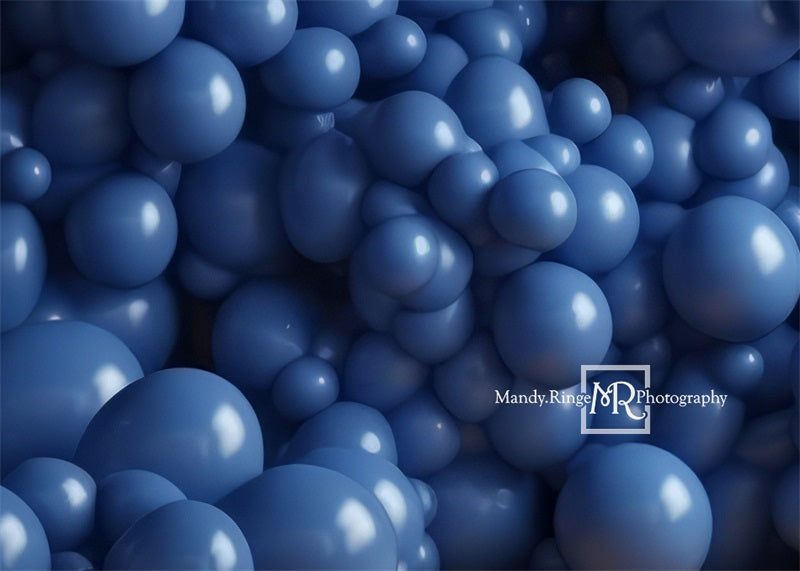 Kate Bleu Ballons Mur Toile de fond conçue par Mandy Ringe
