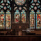 Kate Église Autel Vitrail Fenêtre Toile de fond conçue par Mandy Ringe - Kate Backdrop FR