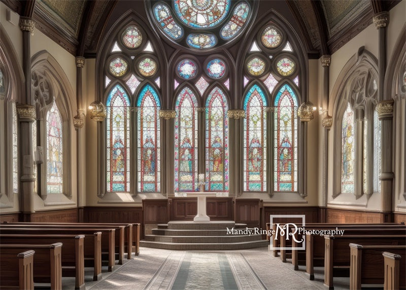 Kate Intérieur de l'église Vitraux Toile de fond conçue par Mandy Ringe