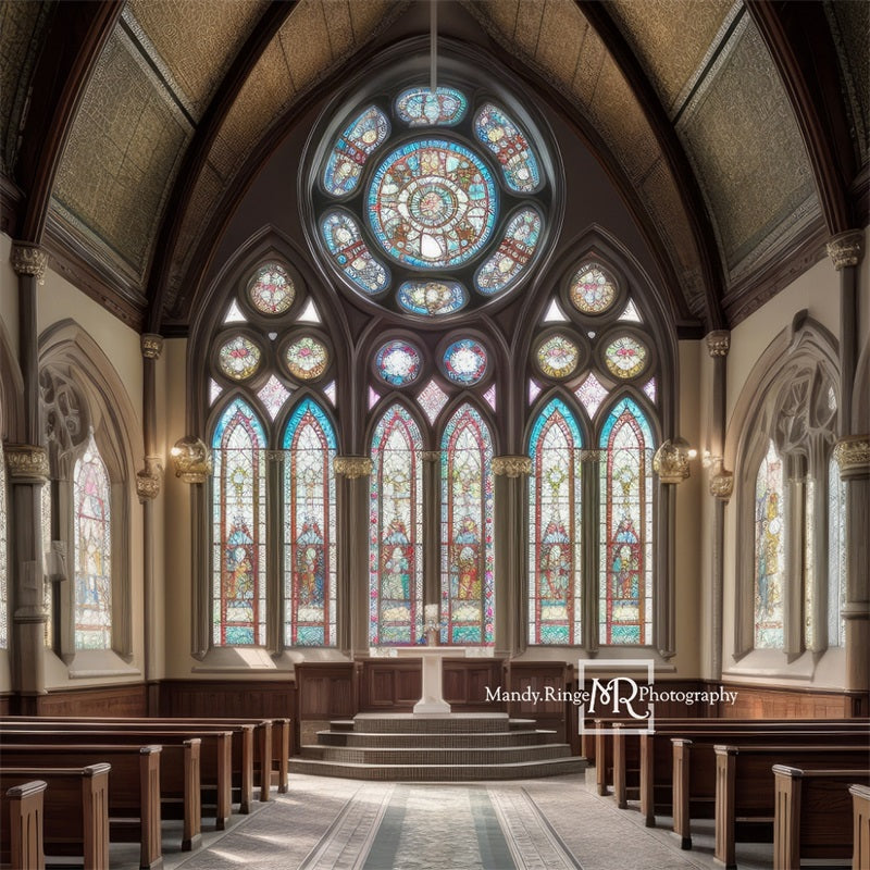 Kate Intérieur de l'église Vitraux Toile de fond conçue par Mandy Ringe