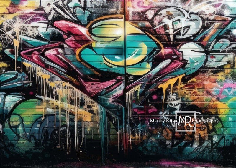 Kate Coloré Garçon Mur de graffitis Toile de fond conçue par Mandy Ringe Photographie