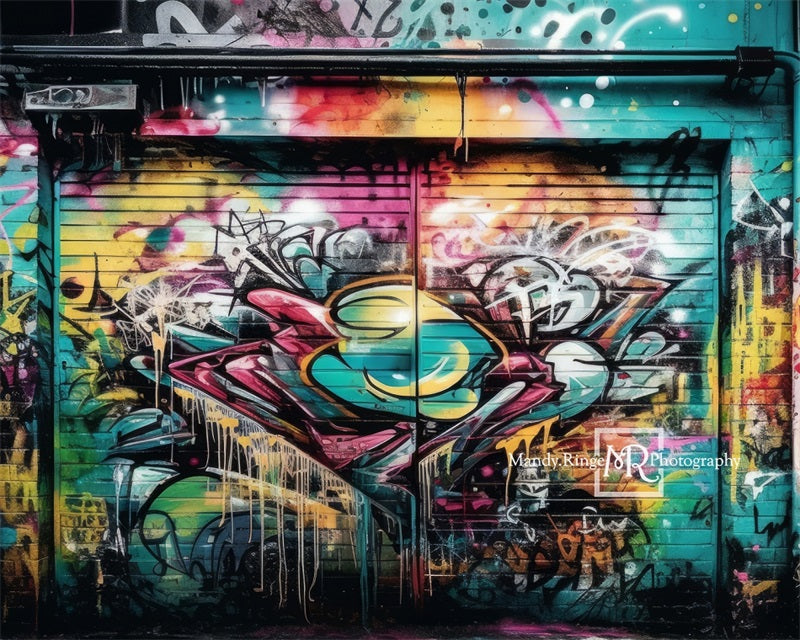 Kate Coloré Garçon Mur de graffitis Toile de fond conçue par Mandy Ringe