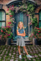 Kate Printemps Fleurs Porte turquoise Toile de fond conçue par Mandy Ringe - Kate Backdrop FR