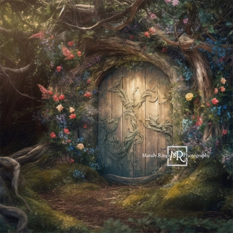 Kate Fée Enchanté Maison dans les Arbres Fleurs Toile de fond conçue par Mandy Ringe - Kate Backdrop FR