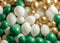 Kate Vert Doré Blanc Mur de Ballons Toile de fond conçue par Mandy Ringe - Kate Backdrop FR