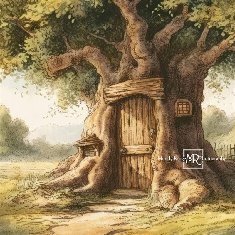 Kate Arbre en Bois de Cent Acres Toile de fond conçue par Mandy Ringe - Kate Backdrop FR
