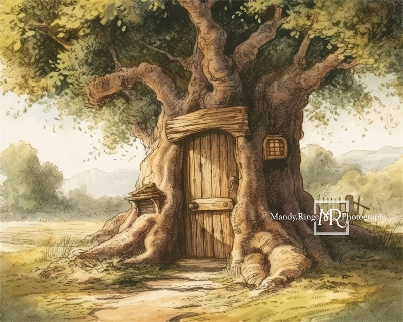 Kate Arbre en Bois de Cent Acres Toile de fond conçue par Mandy Ringe - Kate Backdrop FR