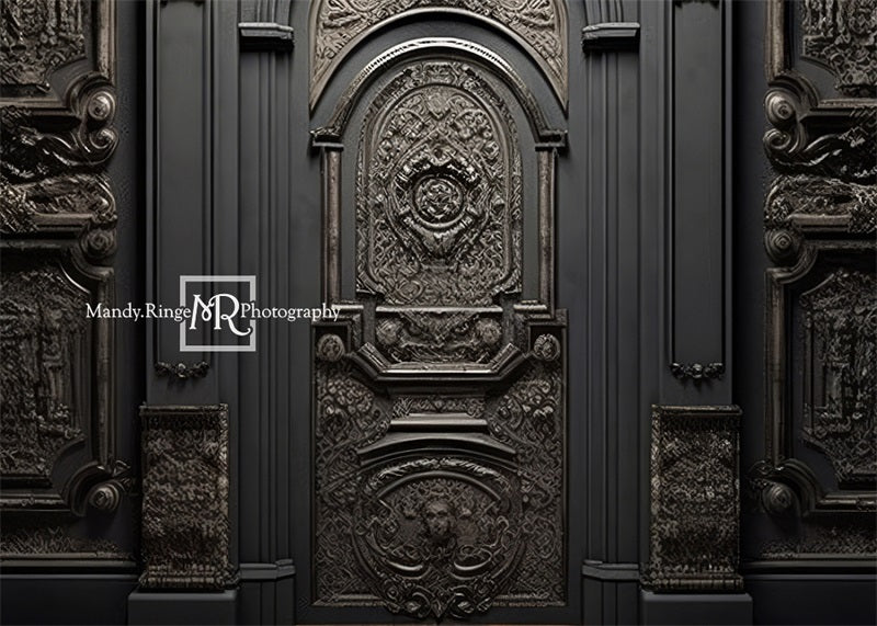 Kate Orné Noir Mur Porte Toile de fond conçue par Mandy Ringe - Kate Backdrop FR