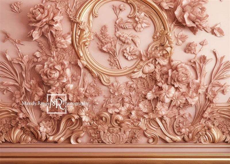 Kate Rose Or Floral Princesse Mur Toile de fond conçue par Mandy Ringe - Kate Backdrop FR