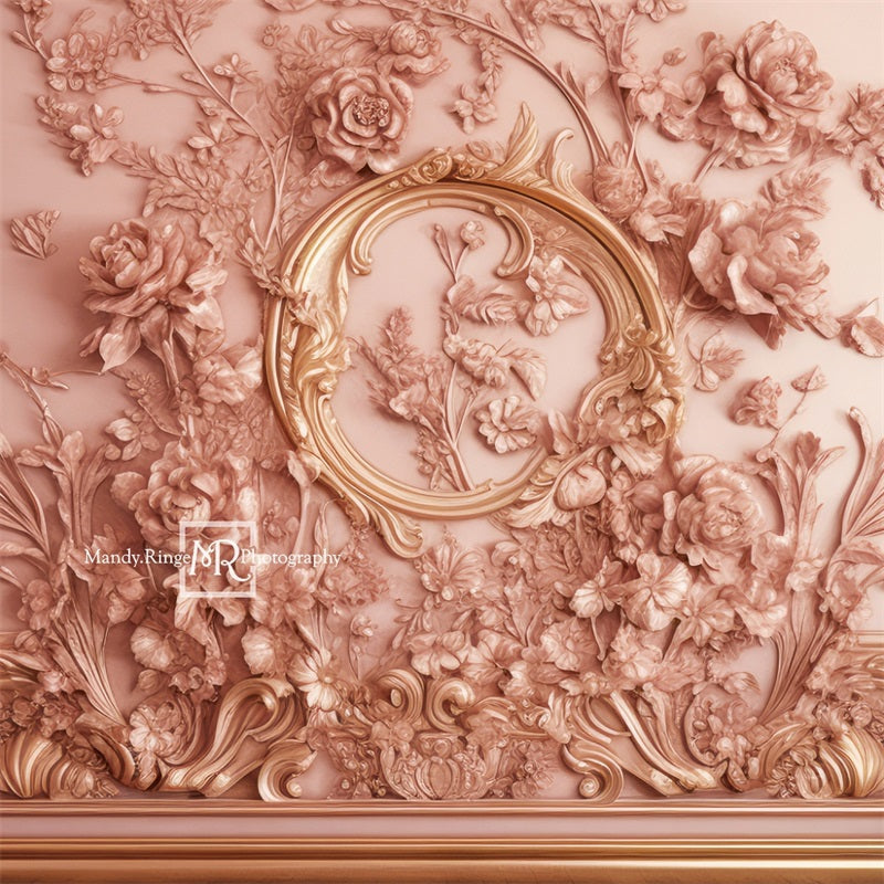 Kate Rose Or Floral Princesse Mur Toile de fond conçue par Mandy Ringe - Kate Backdrop FR