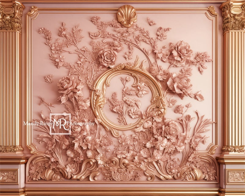 Kate Rose Or Floral Princesse Mur Toile de fond conçue par Mandy Ringe - Kate Backdrop FR