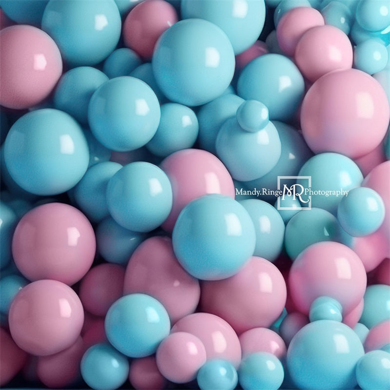 Kate Rose Bleu Mur de Ballons Toile de fond conçue par Mandy Ringe