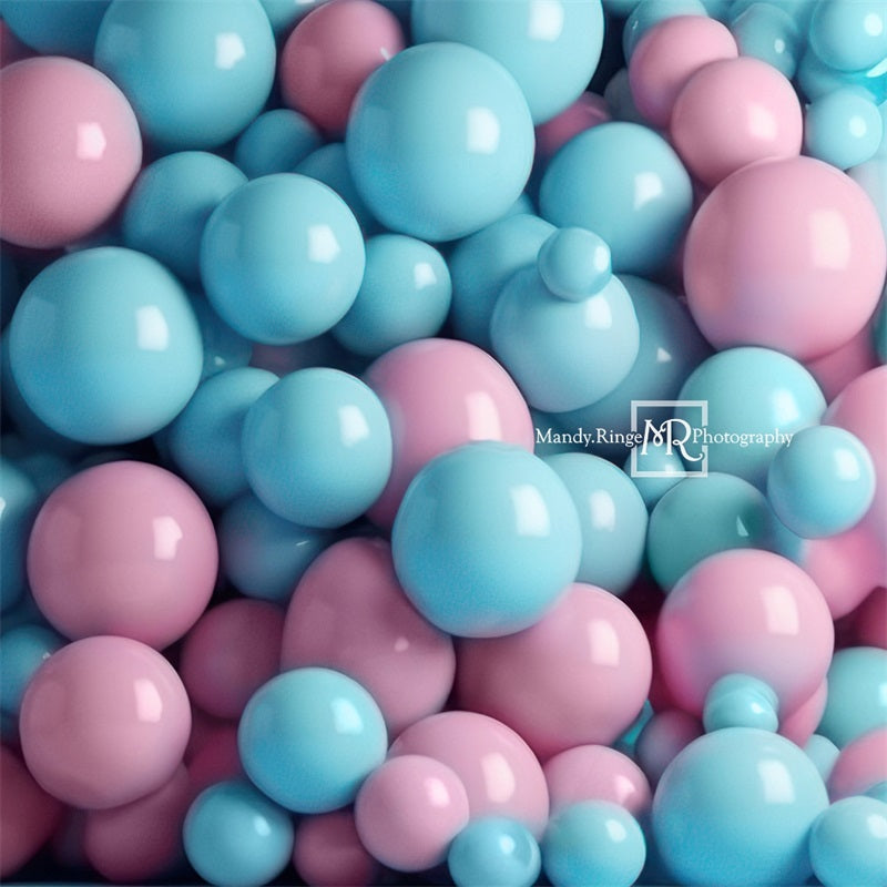 Kate Rose Bleu Mur de Ballons Toile de fond conçue par Mandy Ringe - Kate Backdrop FR