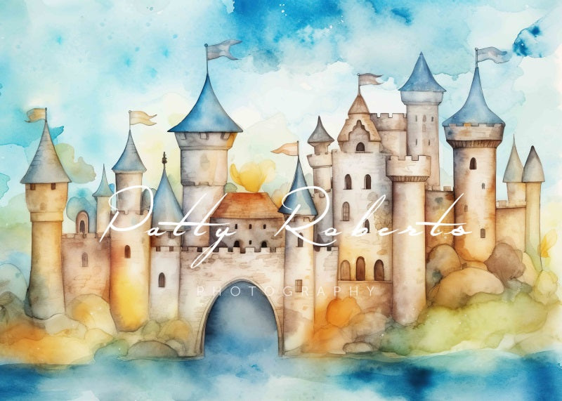 Kate Château Médiéval Bleu Toile de fond Conçu par Patty Robert - Kate Backdrop FR