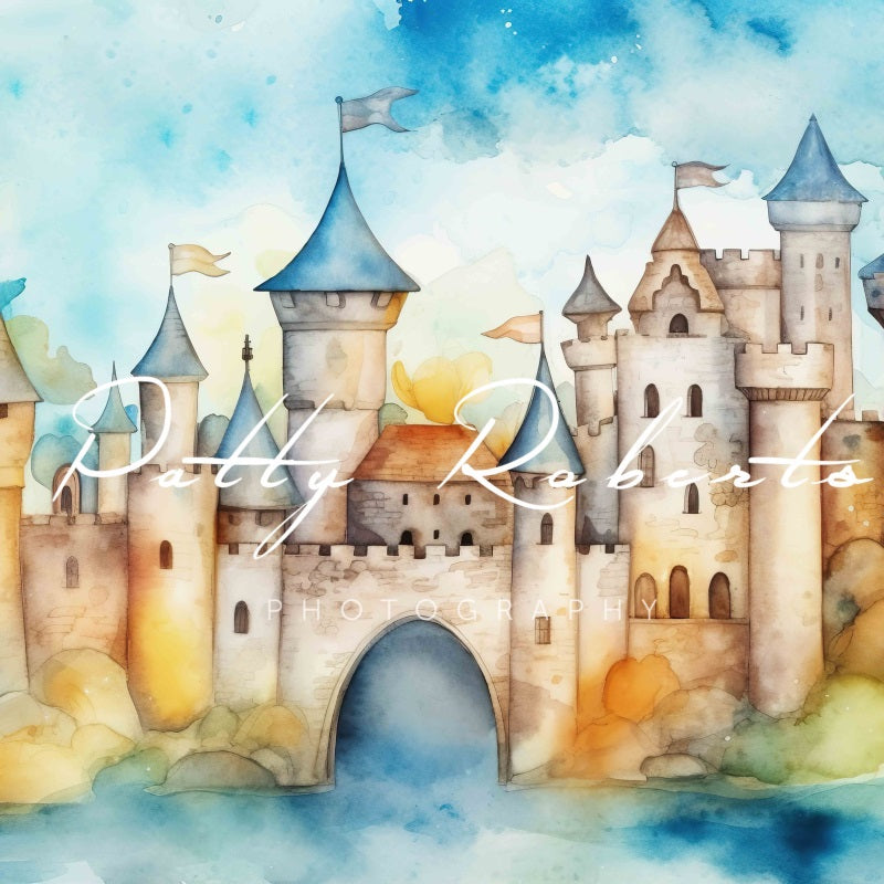 Kate Château Médiéval Bleu Toile de fond Conçu par Patty Robert - Kate Backdrop FR