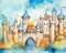 Kate Château Médiéval Bleu Toile de fond Conçu par Patty Robert - Kate Backdrop FR