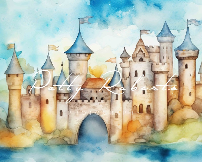 Kate Château Médiéval Bleu Toile de fond Conçu par Patty Robert - Kate Backdrop FR