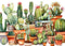 Kate Aquarelle Cactus Vert Toile de fond Conçu par Patty Robert - Kate Backdrop FR