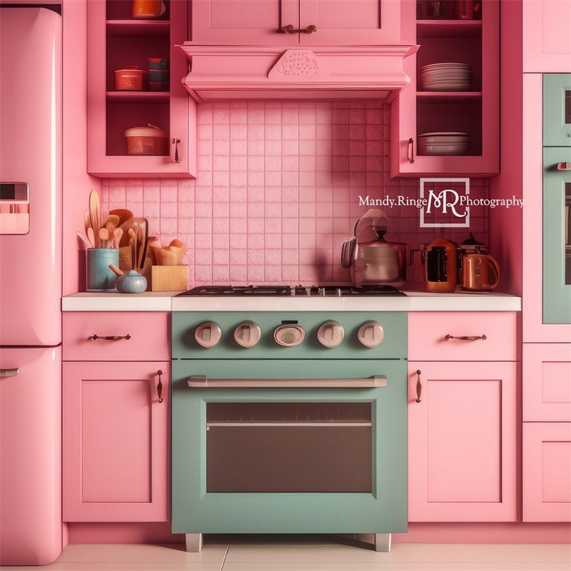 Kate Rose Maison de poupées Cuisine Toile de fond conçue par Mandy Ringe - Kate Backdrop FR
