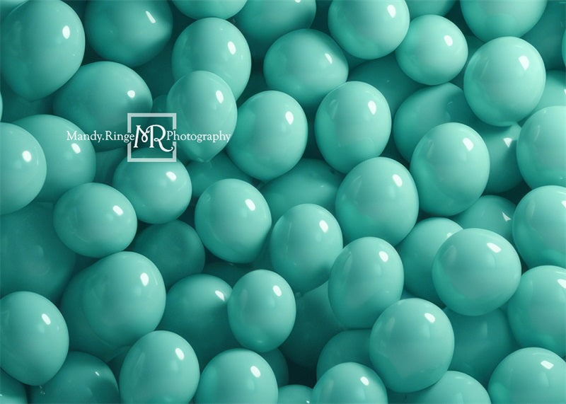 Kate Turquoise Mur de Ballons Toile de fond conçue par Mandy Ringe - Kate Backdrop FR
