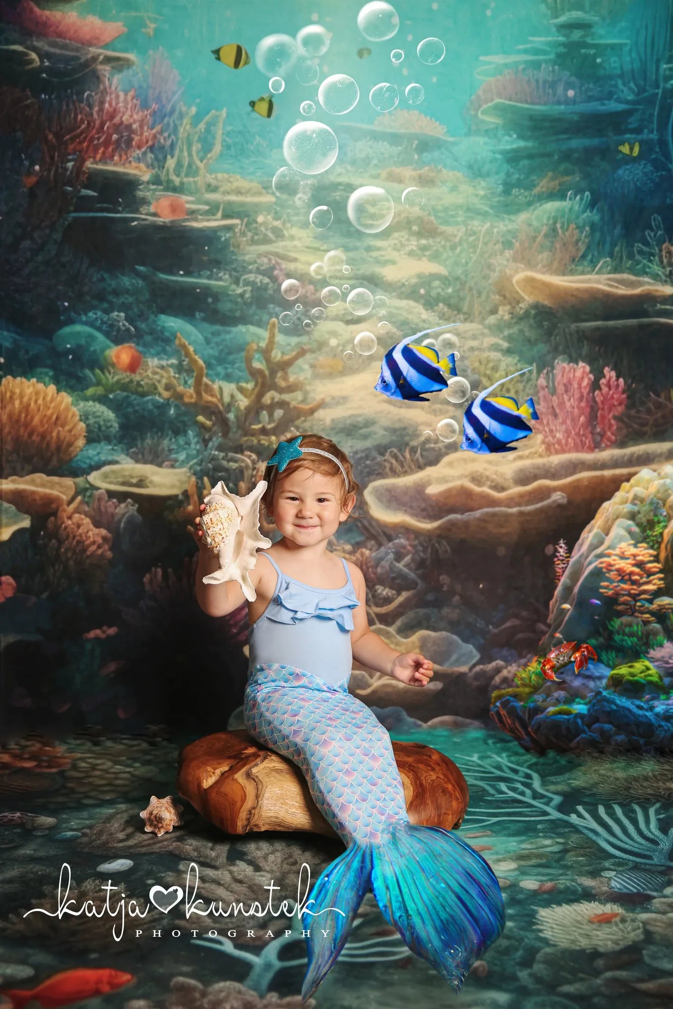 Kate Été Sous-marin Scène océanique Toile de fond conçue par Mandy Ringe - Kate Backdrop FR