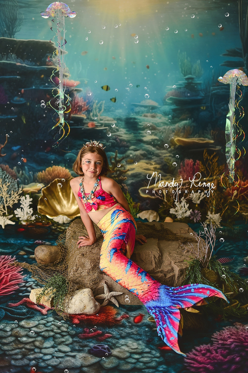 Kate Été Sous-marin Scène océanique Toile de fond conçue par Mandy Ringe - Kate Backdrop FR