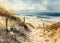 Kate Aquarelle Plage Chemin Mer Toile de fond conçue par Mandy Ringe - Kate Backdrop FR