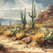 Kate Aquarelle Montagnes Cactus Toile de fond conçue par Mandy Ringe - Kate Backdrop FR