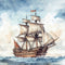 Kate Aquarelle Bateau Mer Toile de fond conçue par Mandy Ringe - Kate Backdrop FR