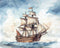 Kate Aquarelle Bateau Mer Toile de fond conçue par Mandy Ringe - Kate Backdrop FR
