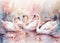 Kate Aquarelle Cygne Lac Rose Toile de fond conçue par Mandy Ringe - Kate Backdrop FR